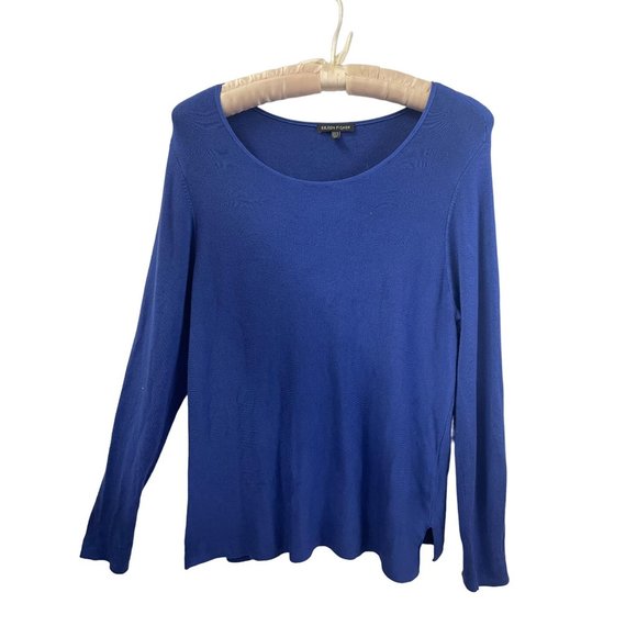 Eileen Fisher Sweaters - Eileen Fisher Womens Boxy Sweater Royal Blue Large